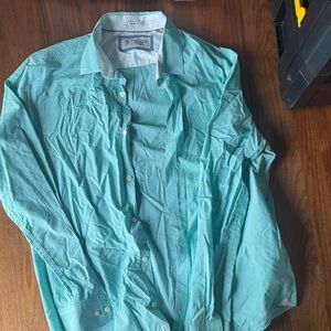 Original Penguin Men's Aqua Button Down Shirt